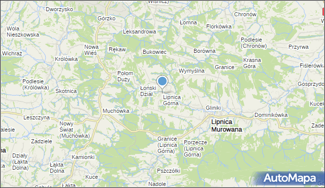 mapa Lipnica Górna, Lipnica Górna gmina Lipnica Murowana na mapie Targeo